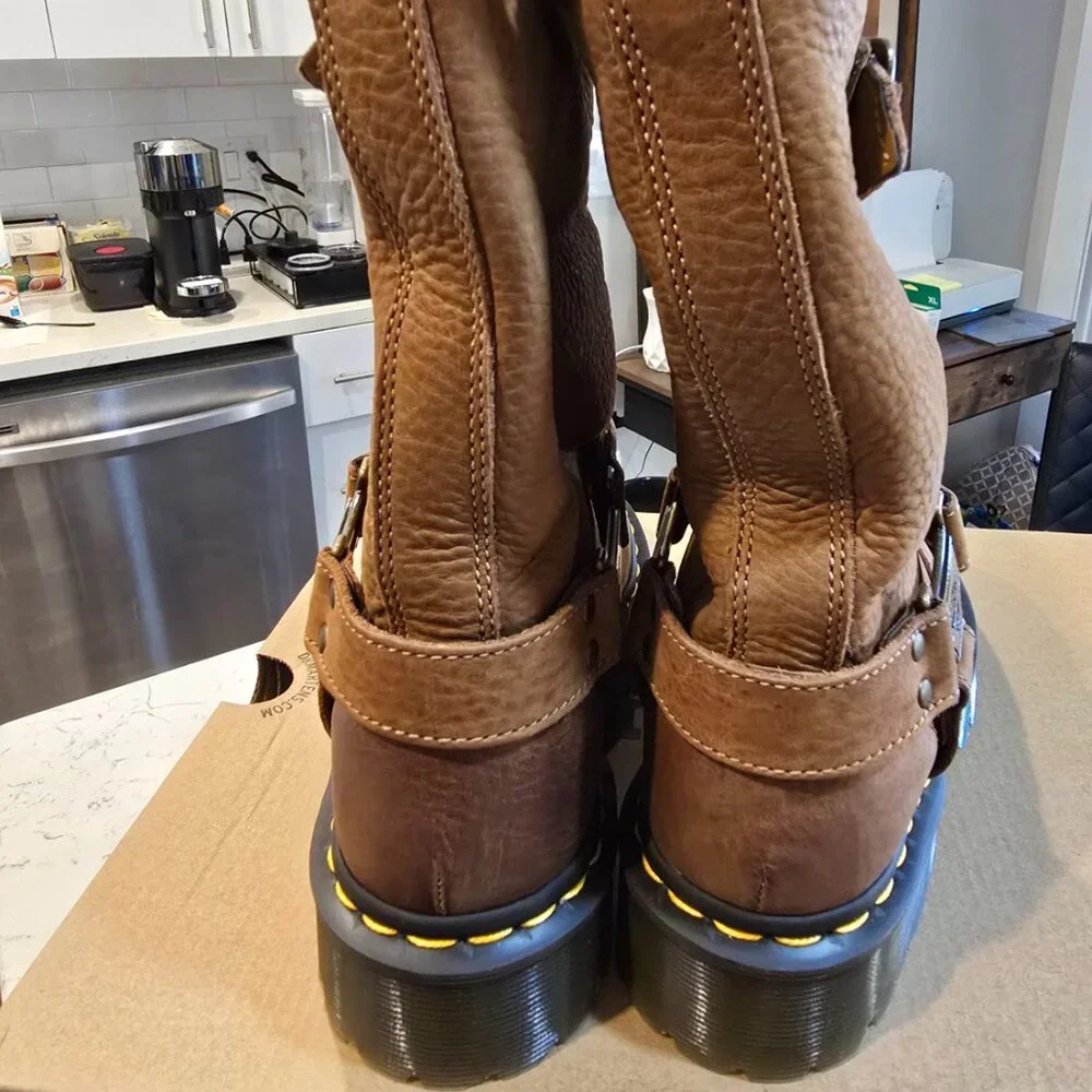 Dr Martens Women’s Aniston Hi Boots Desert Brown 4164420 Nubuck Size 8 NEW - Picture 7 of 16